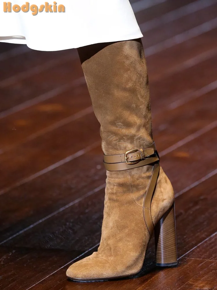 Sewing Zipper - Botas Retro con correas y hebilla
