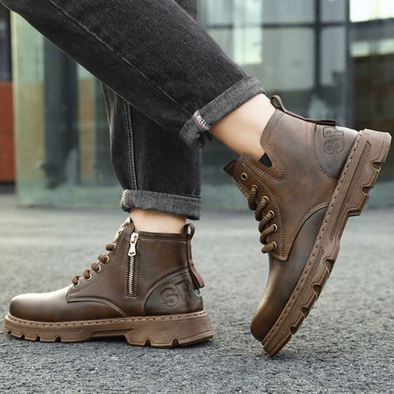 Sewing Zipper - ​ Botas altas de cuero con