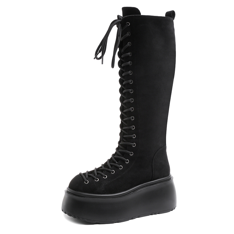Sewing Latex - Botas de tubo medio con borlas
