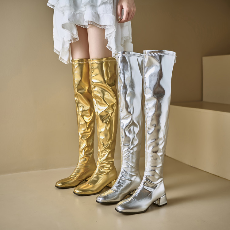 Botas metálicas plateadas para - Sewing Zipper reseña y precio