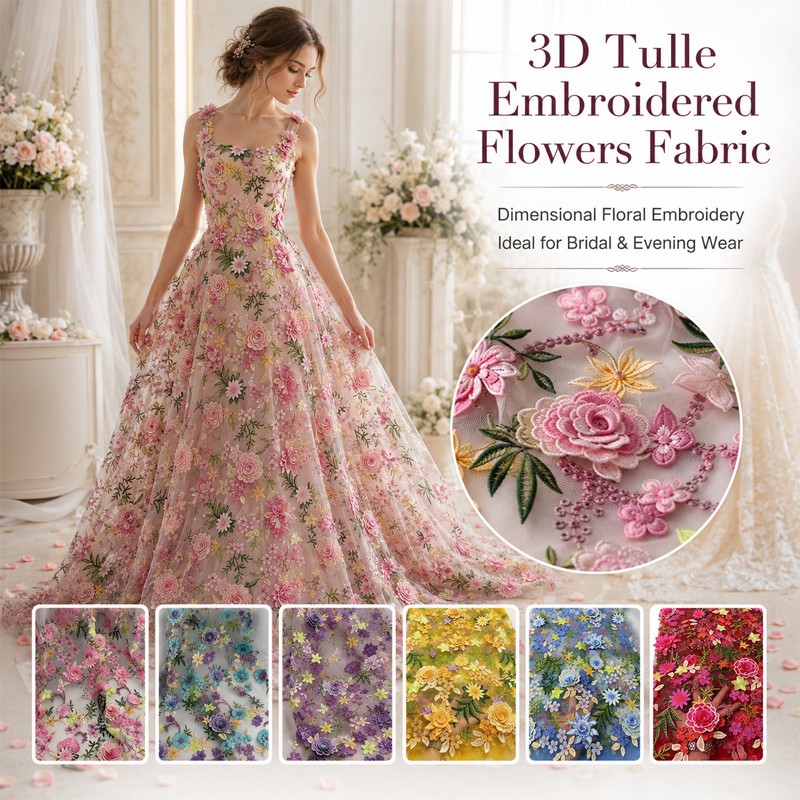 Tela de tul bordada con flores - Sewing Textiles reseña y precio