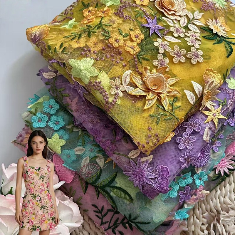 Tela de tul bordada con flores - Sewing Textiles reseña y precio