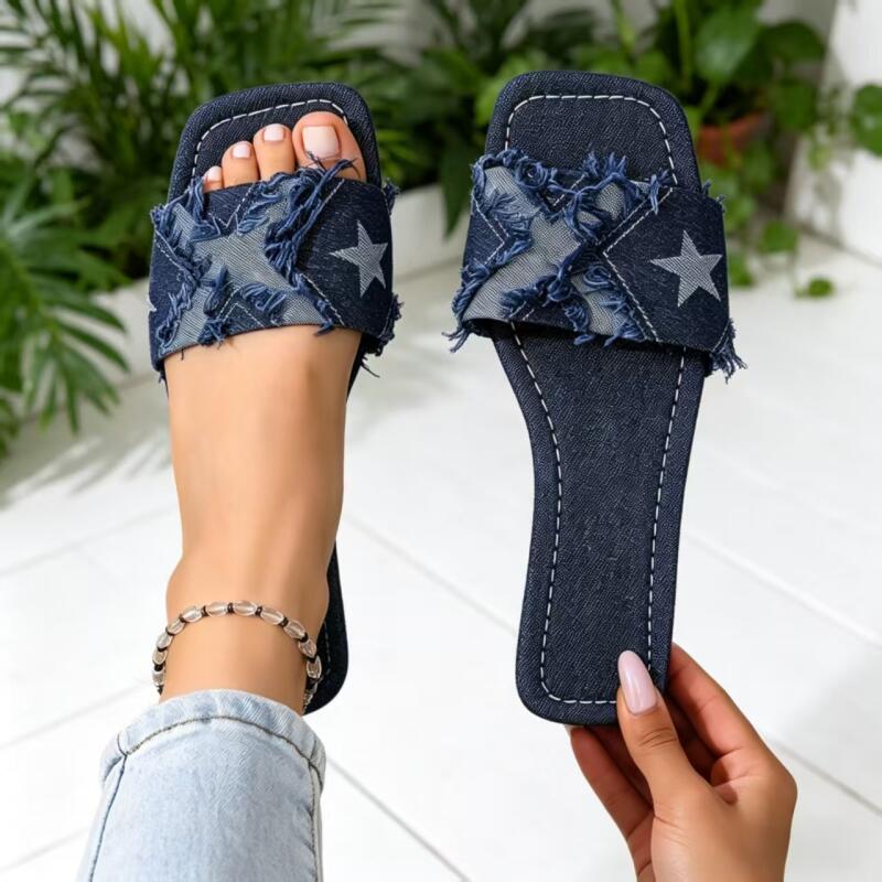 Sandalias Planas de Mezclilla  - Sewing Factory reseña y precio