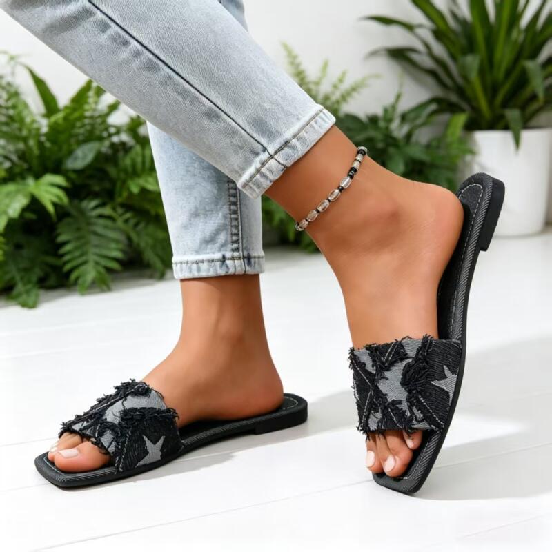 Sandalias Planas de Mezclilla  - Sewing Factory reseña y precio