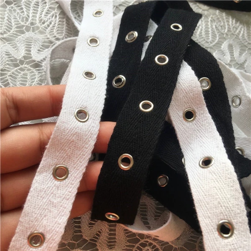 Correas de algodón blanco y ne - Sewing Eyelet Fabric reseña y precio